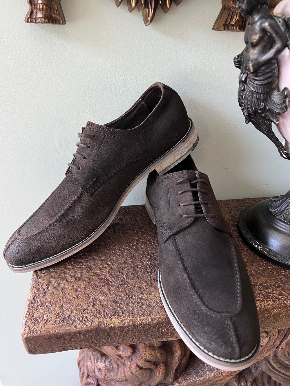 Joseph Abboud Dark Brown Suede Derby Shoes